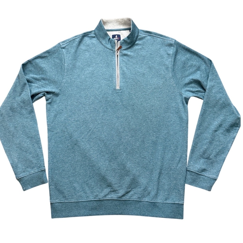 Johnnie-O Sully 1/4 Zip Pullover Mens‎ Medium Mackerel Blue Heather JMKO1460